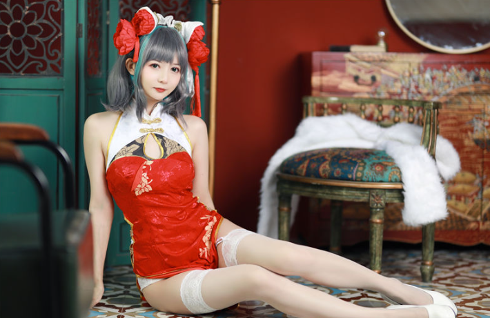 51酱 碧蓝航线-柴郡新春旗袍[12P-55M]