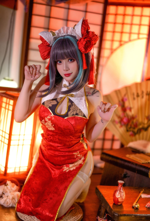 Zyra秋 碧蓝航线 柴郡 红旗袍[20P-177M]