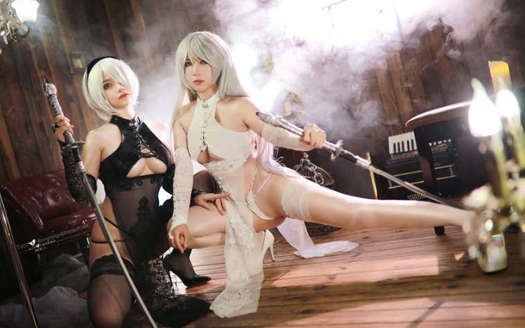 前羽&小容仔咕咕咕w 尼尔2B 双人旗袍[72P-651M]