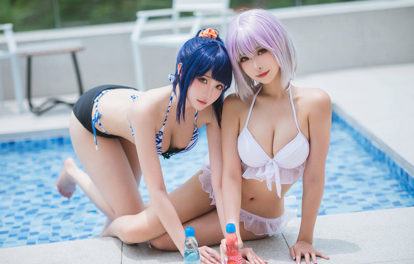 Momoko葵葵&瓜希酱 SSSS.GRIDMAN宝多六花&新条茜 泳装[85P-472MB]